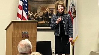 Denice Gary-Pandol speaks at republican meeting