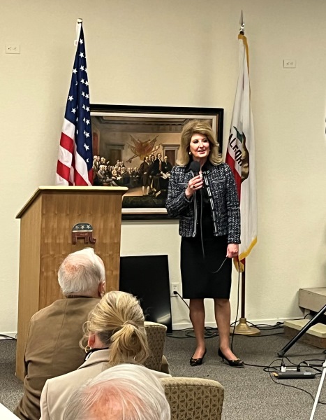Denice Gary-Pandol speaks at republican meeting
