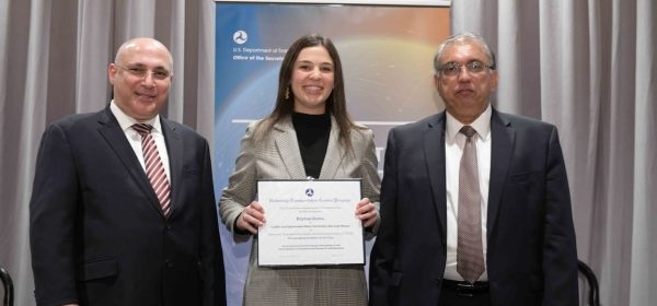 Peyton Ratto accepted her award at the U.S. Department of Transportation 32nd annual Outstanding Student of the Year award ceremony.