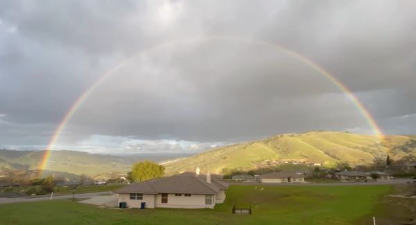 Rainbow over Heritage Ranch neighborhood on Sunday afternoon. Photo by Ryan Paine.