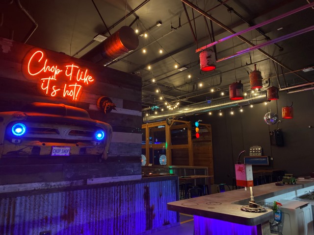 New vintage auto-themed axe throwing lounge opening in Atascadero