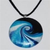 clay wave pendant