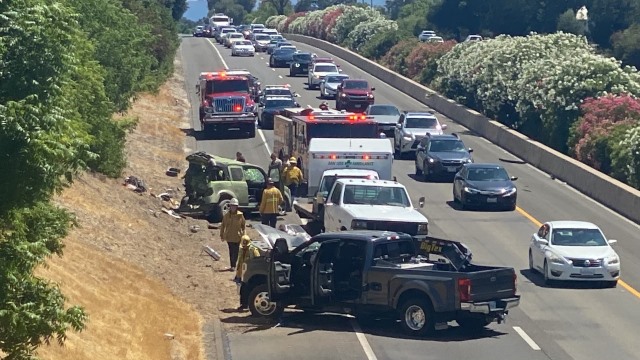 Three-vehicle collision causes delays on Highway 101 in Paso Robles