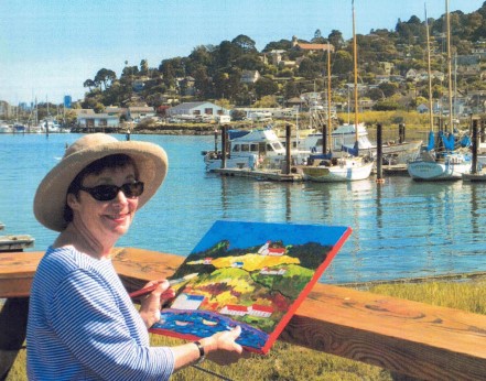 Mandy Weathers Painting at the Harbor in Sausalito, Ca.