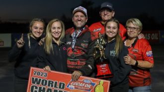 Drag racer Doug Gordon defends Top Alcohol Funny Car title, is crowned National Champion