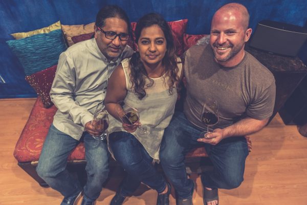 Kunal and Neeta Mittal with winemaker Jeff Strekas.