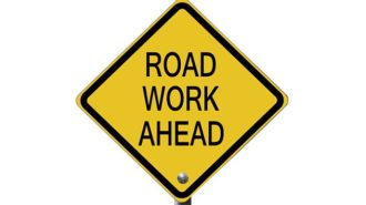 road work ahead sign