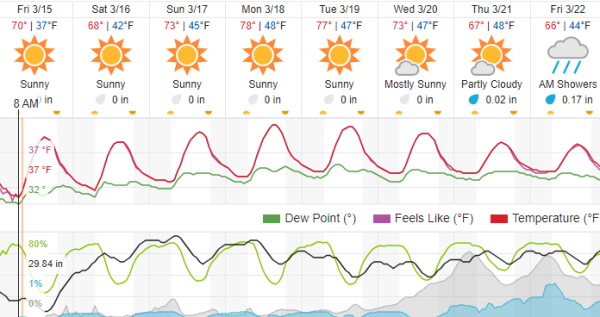 Sunshine, warmer weather in the forecast