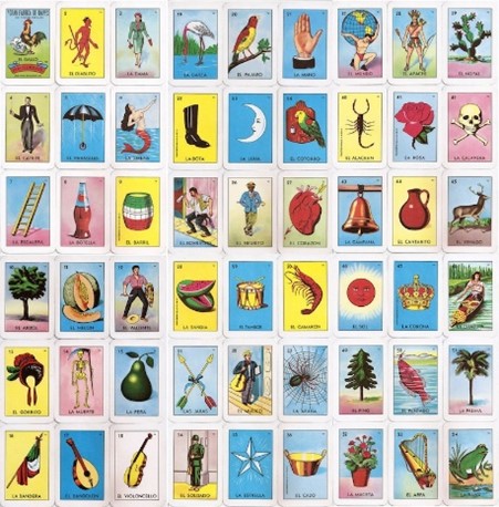 Craft an embroidered Lotería card at the library
