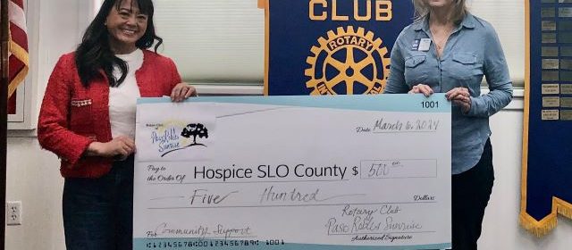 Paso Robles Sunrise Rotary donates to Hospice SLO