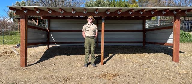 Local Eagle Scout candidate builds shelter at animal sanctuary