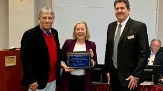 Mayor John Hamon and Paul Sloan receiving CALED plaqueNorth County Broadband Strategic Plan Receives Award of Merit