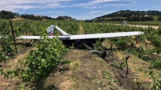 Small aircraft crashes in Paso Robles vineyard
