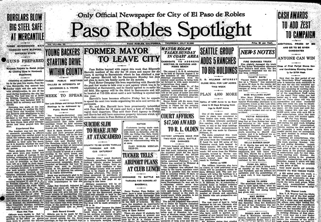 Paso Robles history 1930