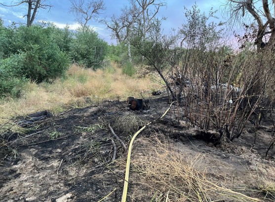 Vegetation fire contained in Salinas Riverbed