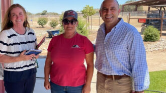 Left to right: Diane Zannotti, Congressional Aide, Sara Ruggerone, Redwings Equine Care Manager, Congressman Jimmy Panetta.