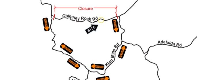 Chimney Rock Road closed for culvert and embankment repair