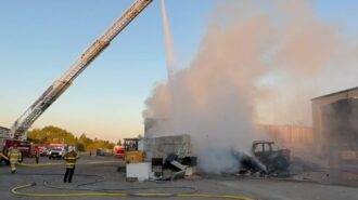 Crews respond to debris fire at San Miguel Garbage