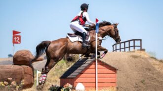 Renee Kalkman and Flame Eternal winning Advanced at the 2024 Twin Rivers Summer H.T. Ride On Photo.