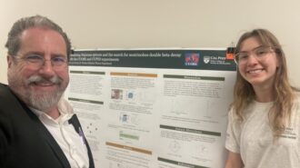 Cal Poly physics Professor Thomas Gutierrez and physics student Reagen Garcia are collaborating on research related to the international CUPID program.