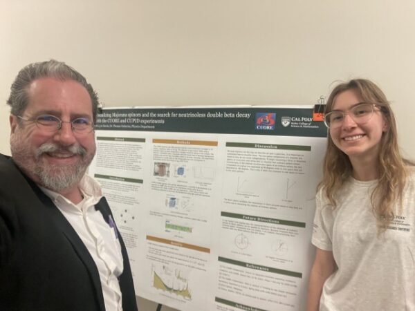 Cal Poly physics Professor Thomas Gutierrez and physics student Reagen Garcia are collaborating on research related to the international CUPID program.