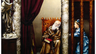 Library showcasing work of artist Edward Hudson