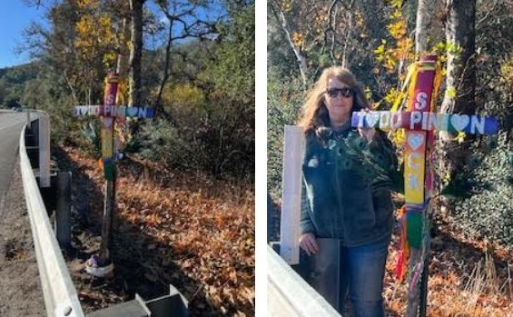 Memorial cross honors murder victim Todd Pinion at site where body was found