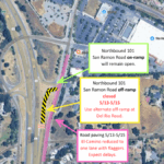 Road work to block northbound Highway 101 exit at San Ramon in Atascadero