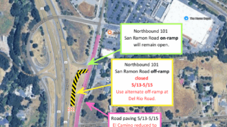 Road work to block northbound Highway 101 exit at San Ramon in Atascadero