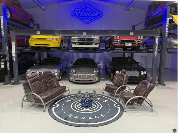 B.A.D. transforms garages with beautiful art and furniture created from real automotive parts.