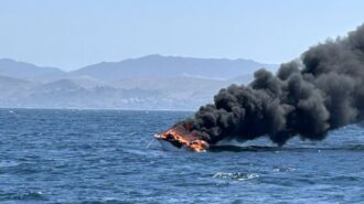 One individual was taken to a San Luis Obispo hospital with minor burns