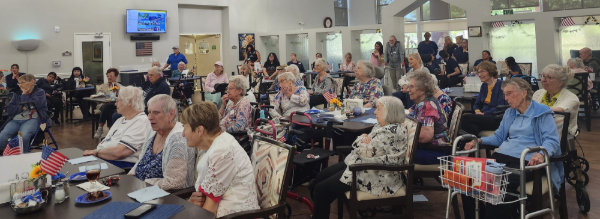 about 75 residents and staff attended the dining room event