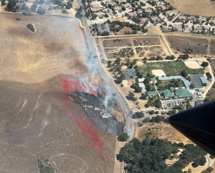 Vegetation fire contained on Vineyard Road in Templeton
