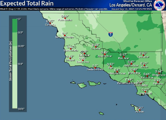 First seasonal rain possible Thursday in San Luis Obispo County