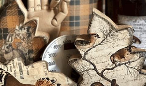 Library offering adult craft class on painted decoupaged leaves