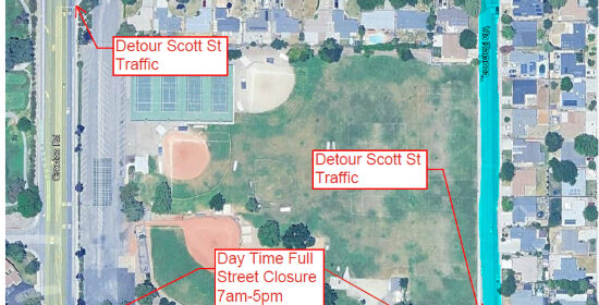 Scott Street to close weekdays Oct. 14 through Nov. 21