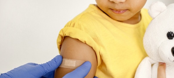 Measles vaccine vial and syringe